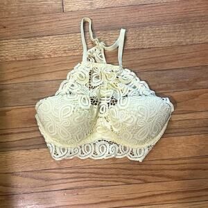 Victoria’s Secret PINK Yellow Racerback Lace Push-Up Bra – Size L